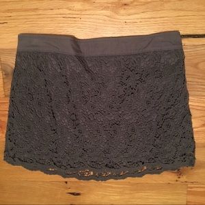 Abercrombie & Fitch grey lace mini skirt size L