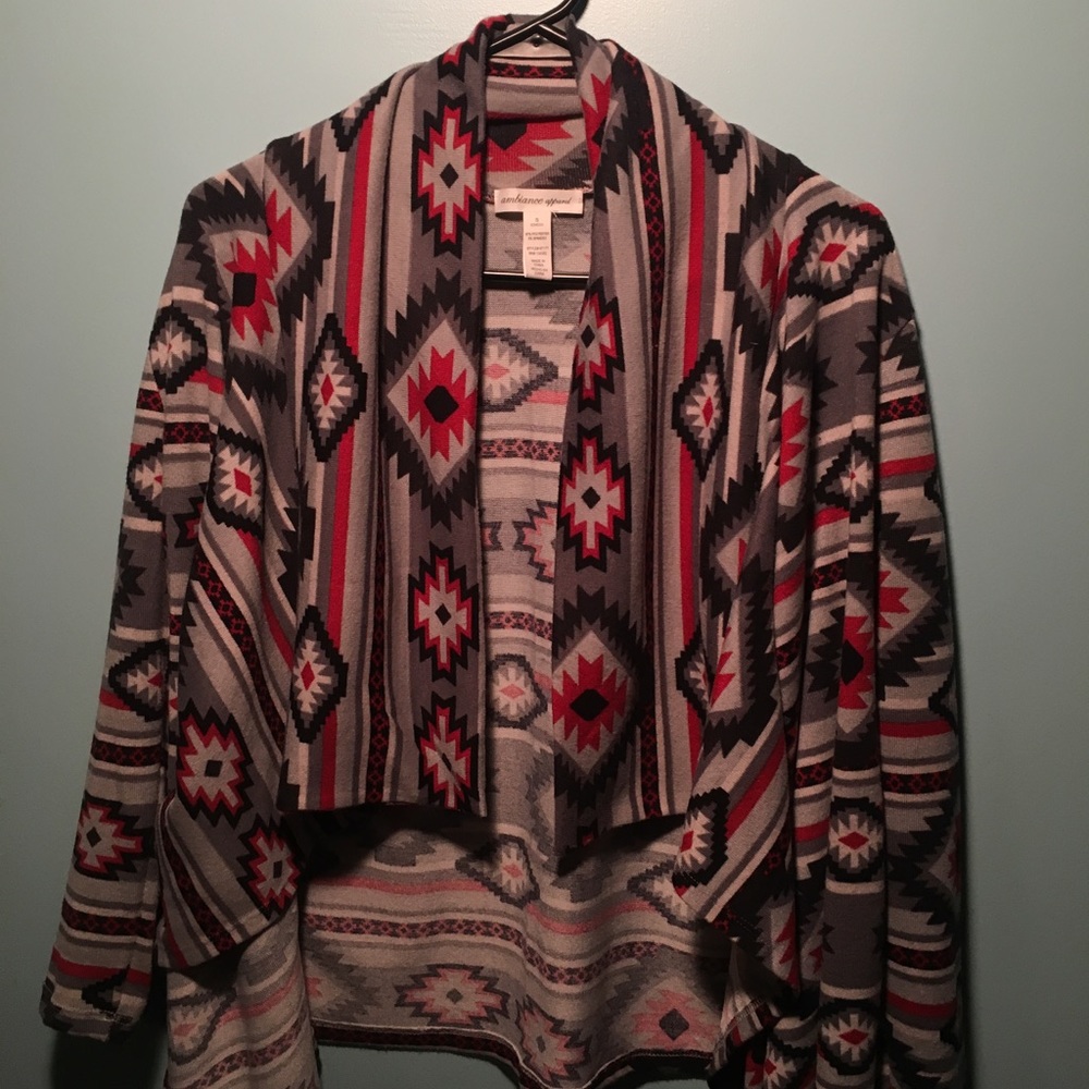 Multi colored and aztec print cardigan