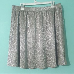 Metallic silver skirt