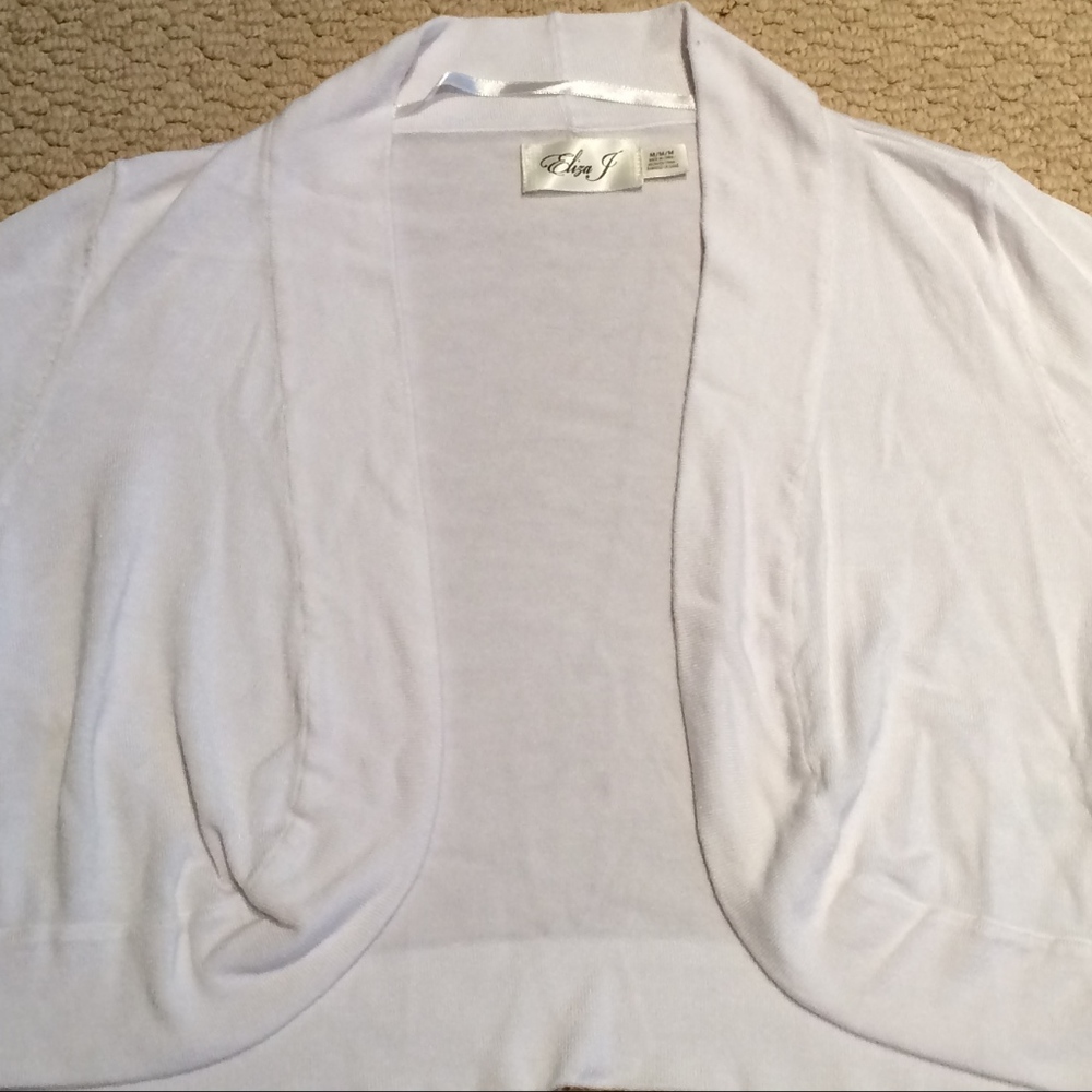 White Eliza J Cropped Cardigan, Size M