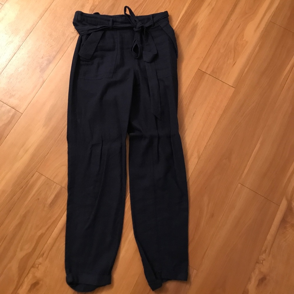 Navy blue linen pants