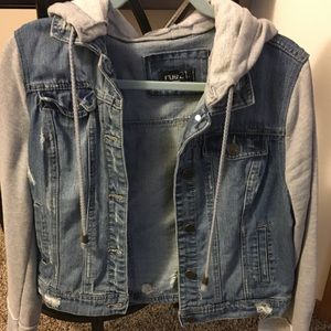 Denim sweater jacket