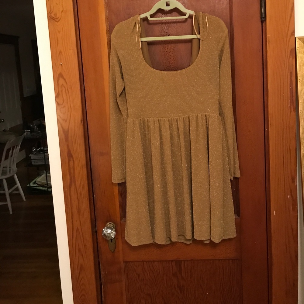 Gold, sparkly free people dress