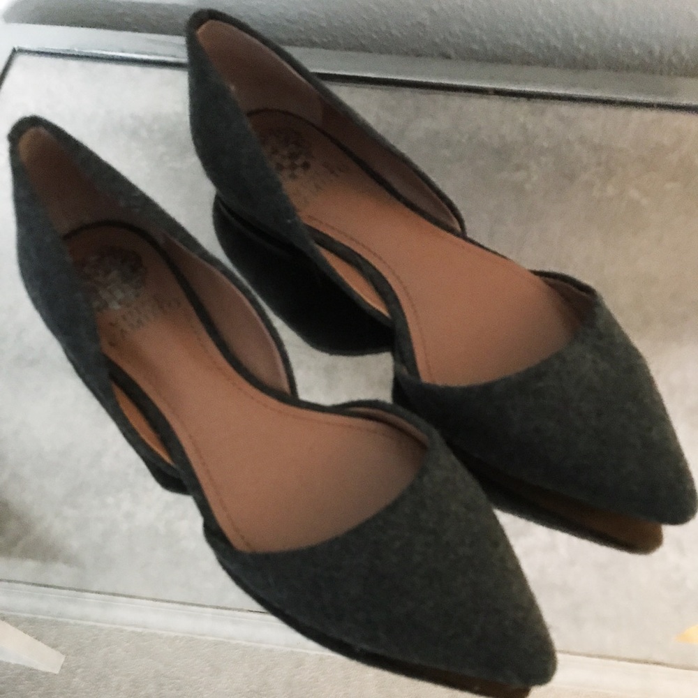 Vince Camuto d'orsay flats, gray, size 8.5