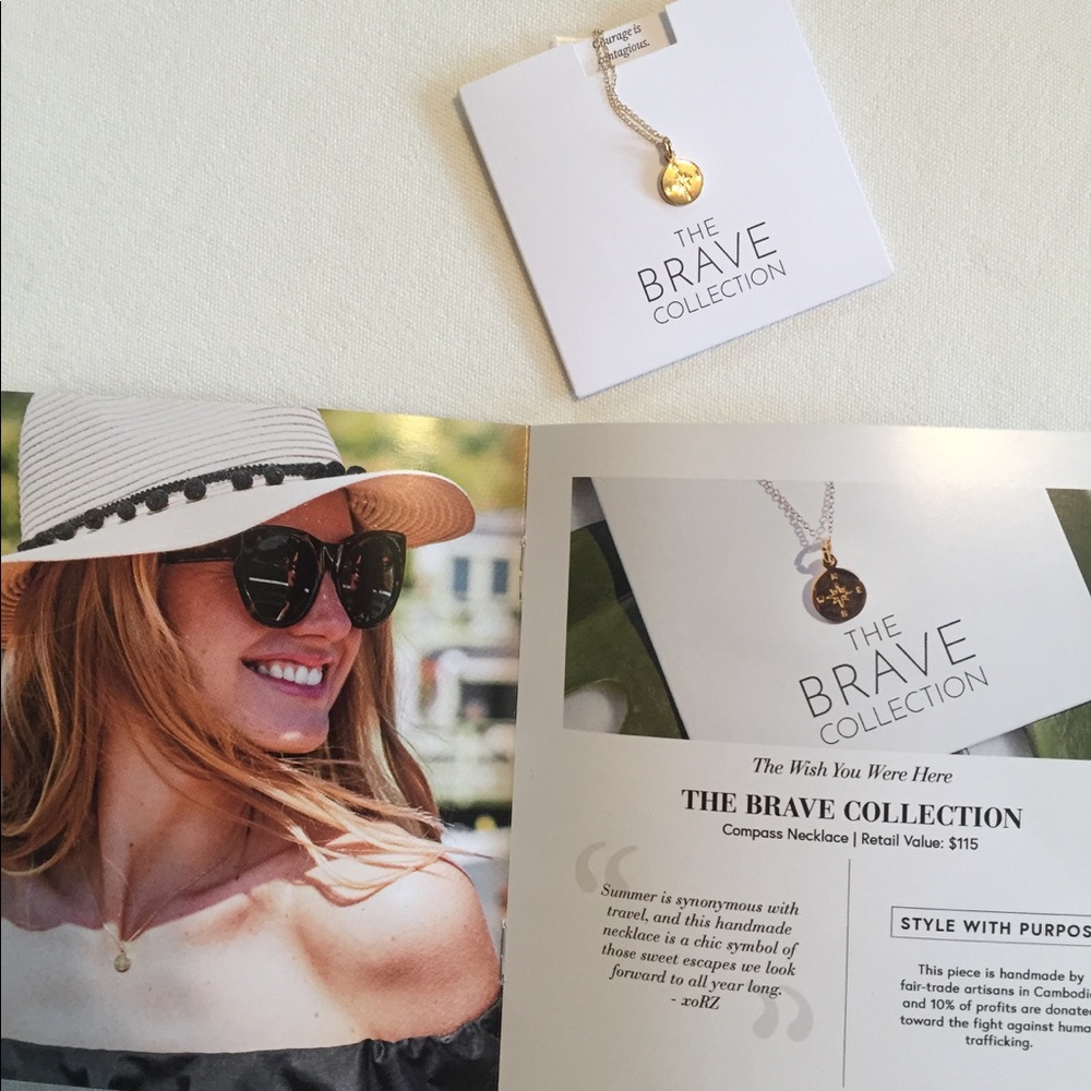 Handmade compass necklace made for the RZ box.