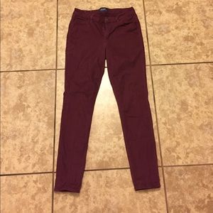 Old Navy Maroon Rockstar Pants
