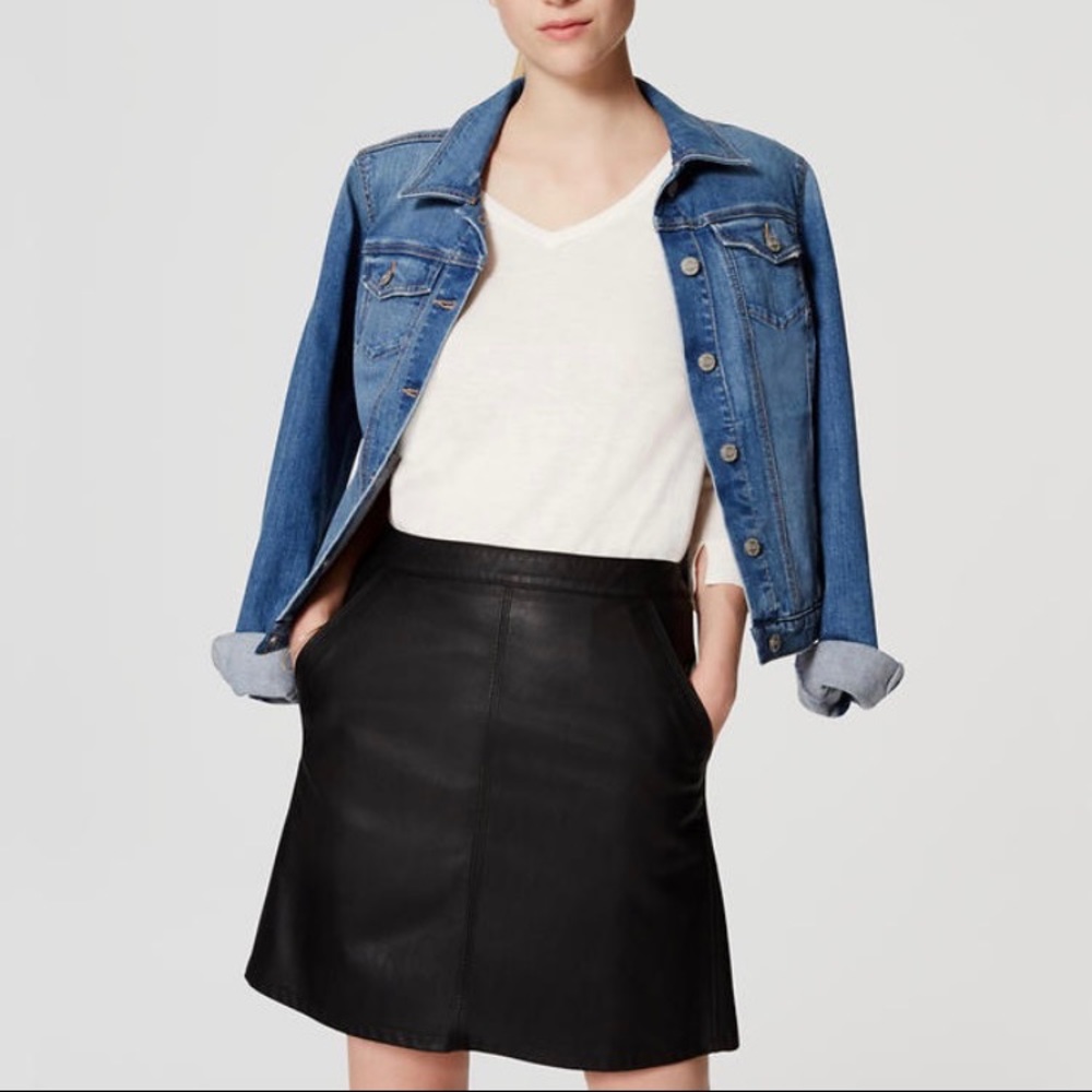 LOFT Faux Leather Shift Skirt