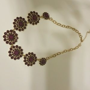 Francesca's wine&gold necklace