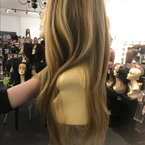 Wig long Blonde Swisslace Lacefront middle Part - Picture 3 of 6