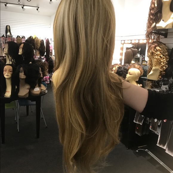 Wig long Blonde Swisslace Lacefront middle Part - Picture 5 of 6