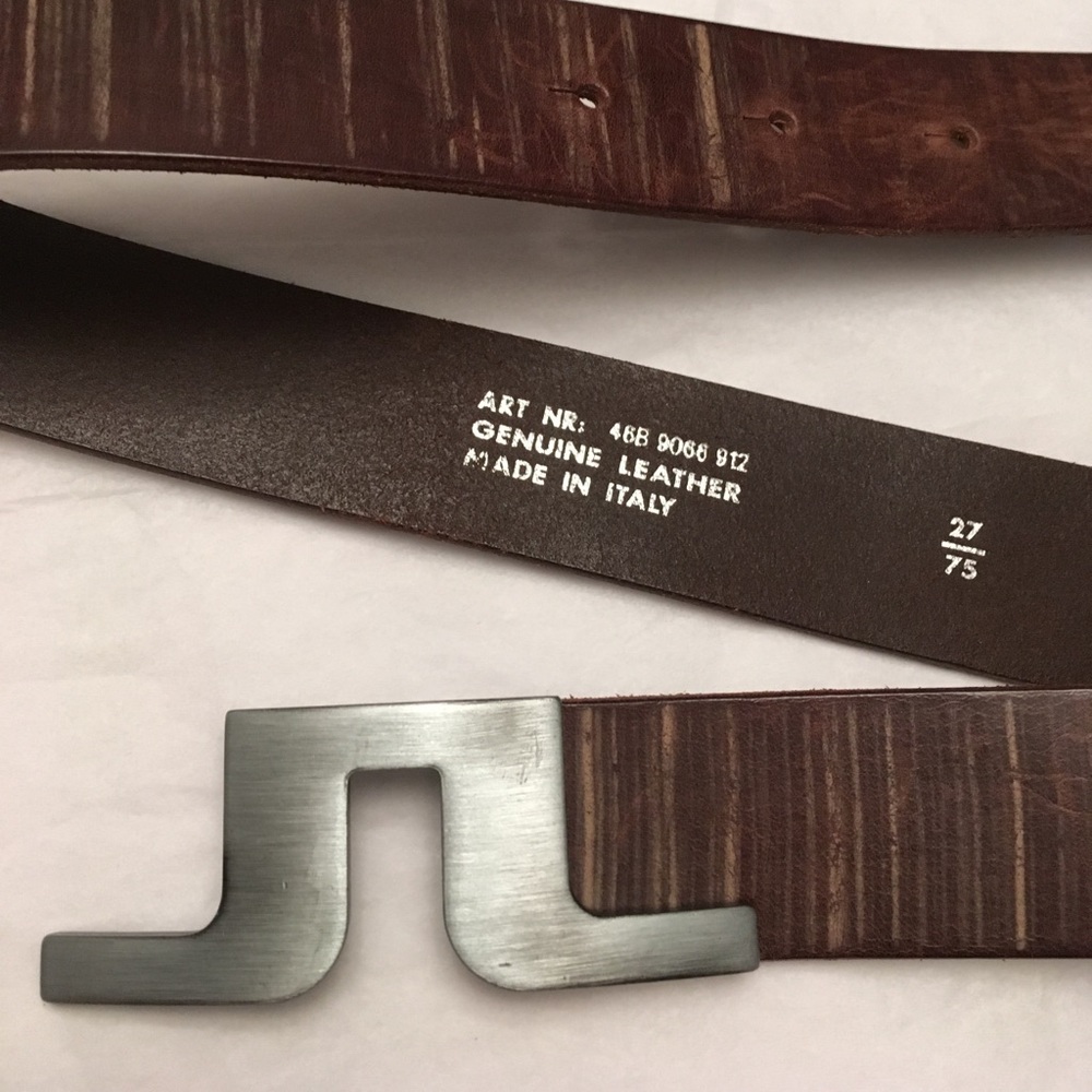 J Lindeberg leather belt. Made in Italy. 37 inch