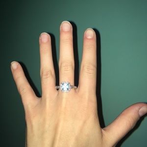 Sterling silver ring, with blue stone