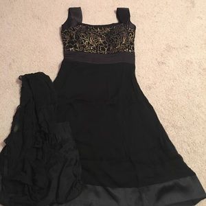 Black /golden chudidar