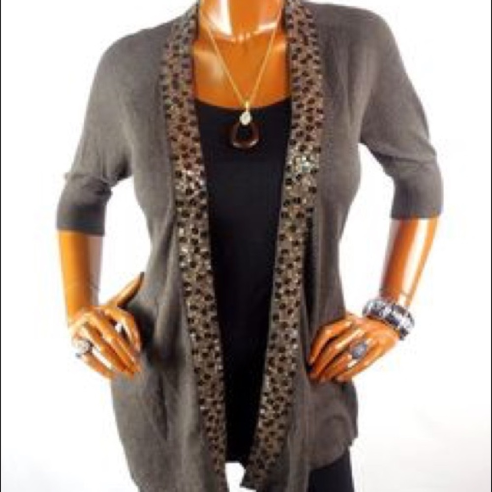 Express flowy sequined cardigan, small
