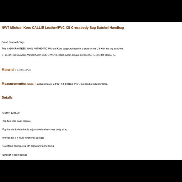 Authentic Bag & wallet Michael Kors - Picture 4 of 7