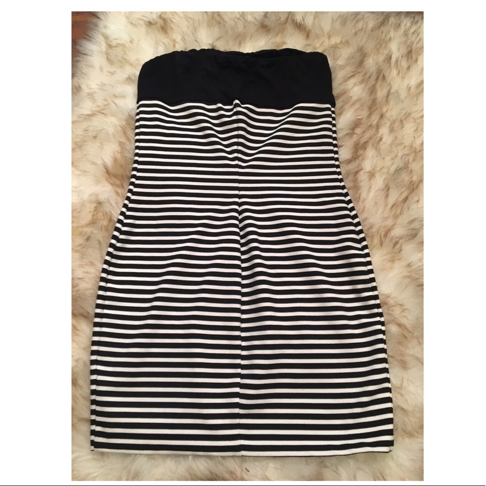 Strapless Rouched Top Dress