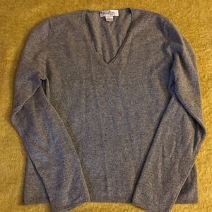 Brooks Brothers Pure Cashmere Grey V Neck Sweater Brooks Brothers Pure Cashmere Grey V Neck Sweater