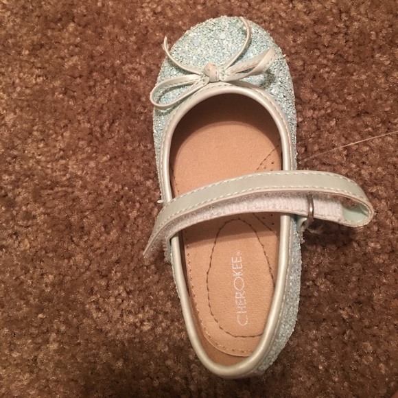 Cherokee Shoes Toddler Girl Sparkly Dress Shoes In Tiffany Blue