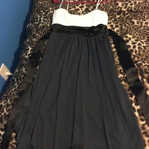 White and Grey flowy formal dress