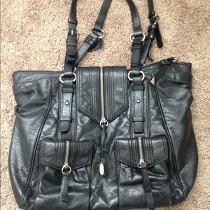 Francesco Biasia Large Black Leather Purse