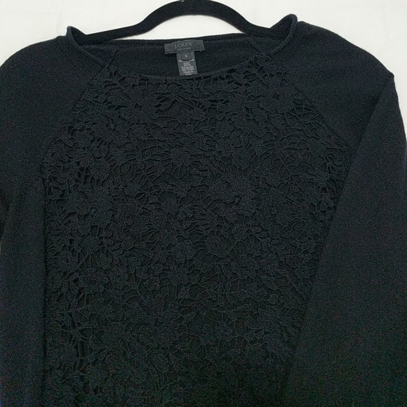 J.Crew Lady Lace Popover in Black - Picture 2 of 7