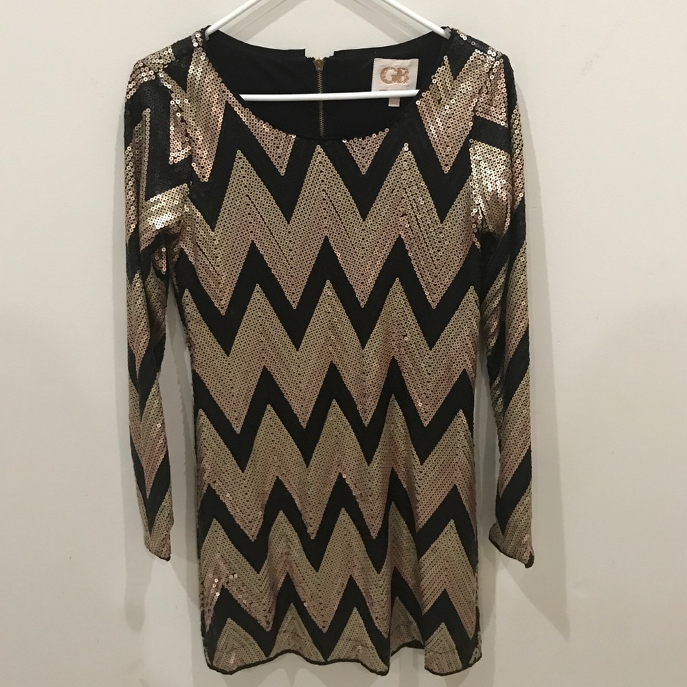 GB never worn bronze and black ombré sequin dress