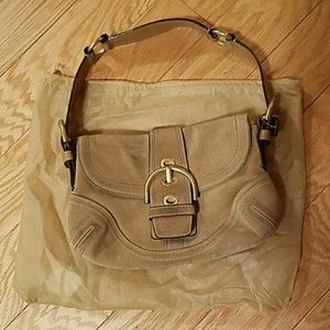 Coach tan suede purse with dustbag