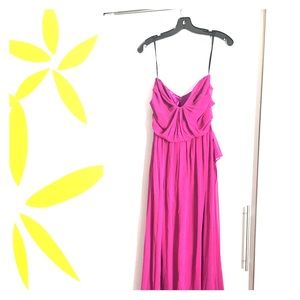 Strapless magenta / fuchsia gown