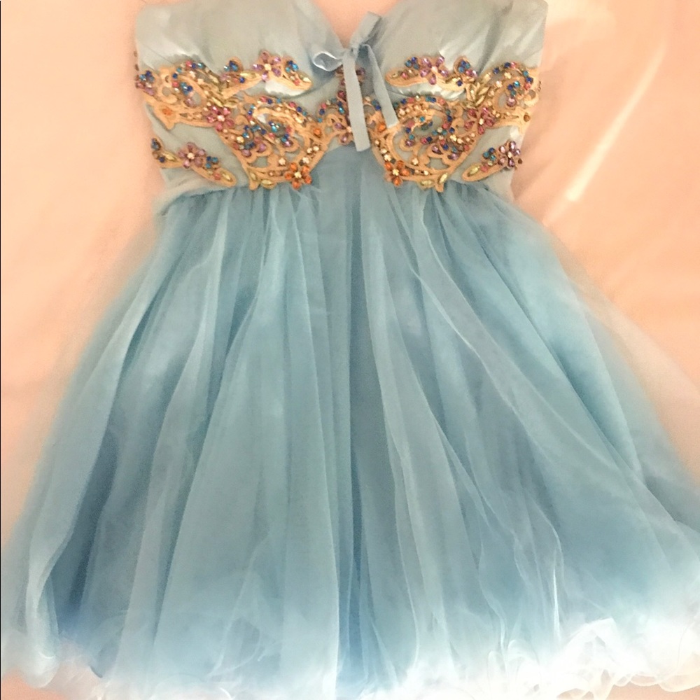 Sherri Hill blue dress - Picture 4 of 7