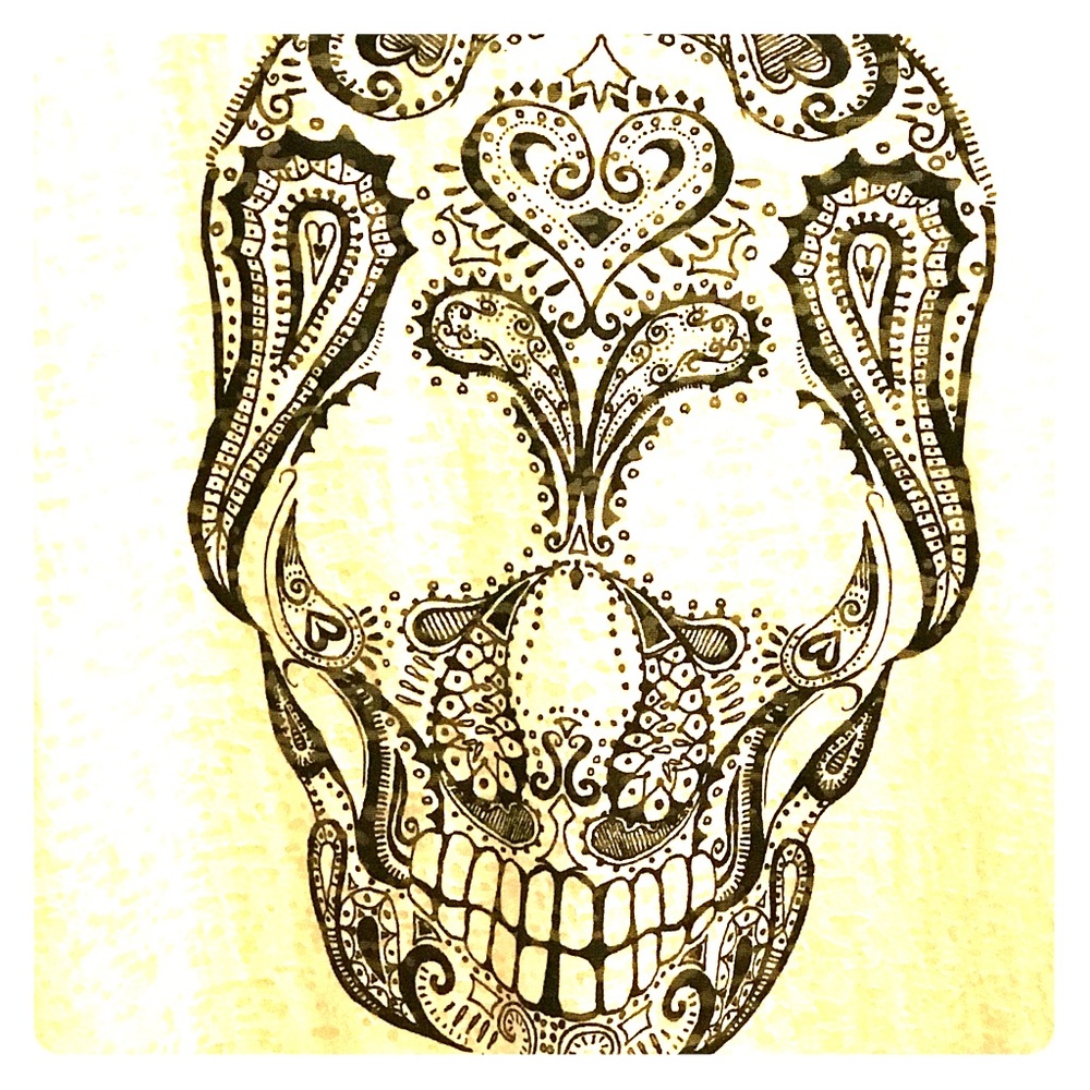 M, White Skull Tank Top