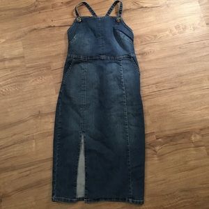 Retro 80's Denim Jumpsuit Dress