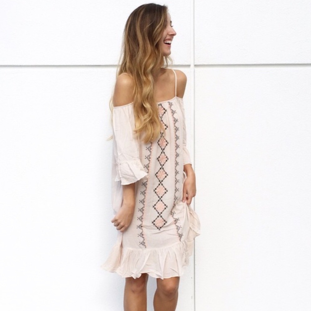 Blush Embroidered Dress