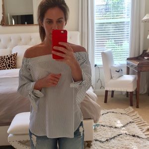 Pretty off the shoulder striped top