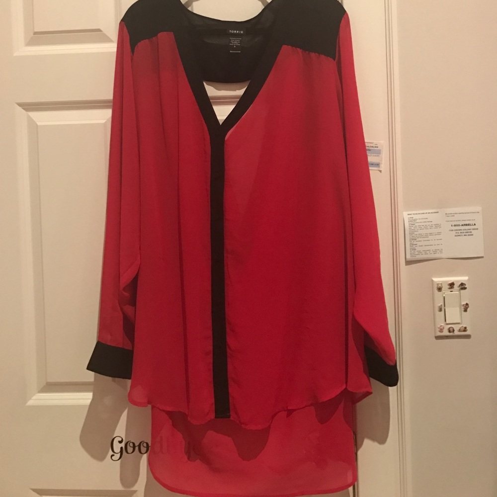 Pink/Red Button Down Shirt