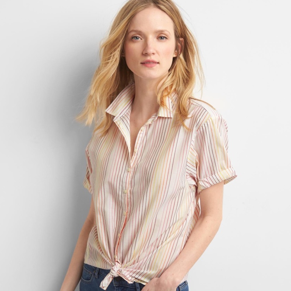 GAP stripe roll cuff shirt