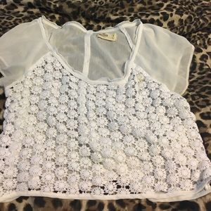 Hollister Flower lace sheer shirt