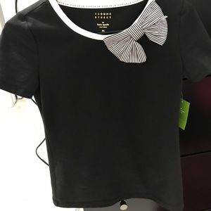 KATE SPADE BLACK BOW TEE KATE SPADE BLACK BOW TEE
