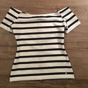 Off the shoulder Stripped Blouse