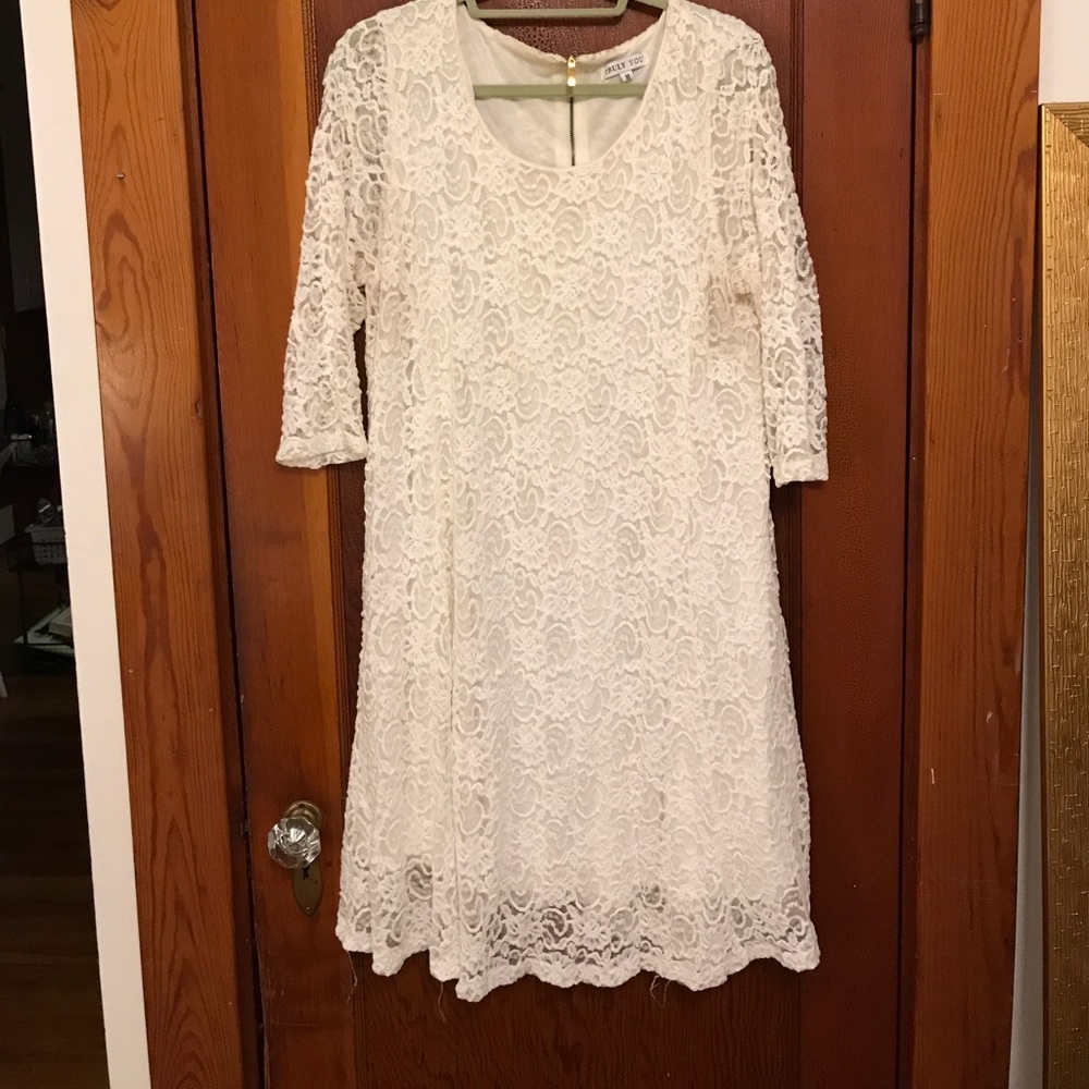 ASOS white floral lace dress