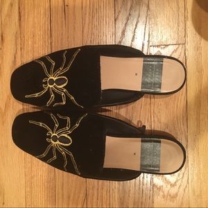 Size 38 Zara velvet spider slips