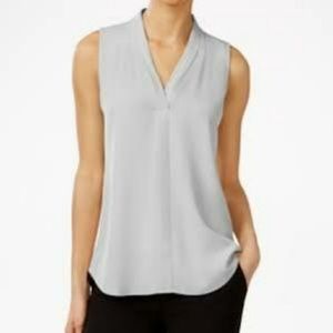 Calvin Klein stretched v neck sleeveless logo top