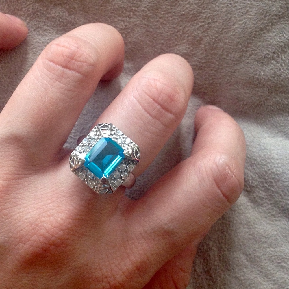 Sky blue topaz ring