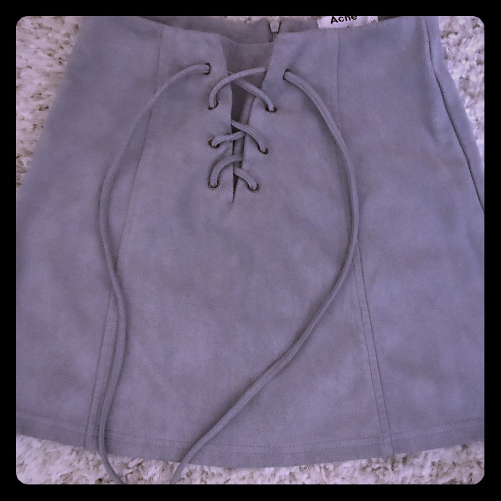 Acne Studios Lace up Suede Mini Skirt