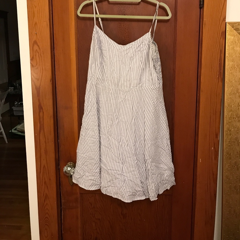 Old navy blue and white striped dress