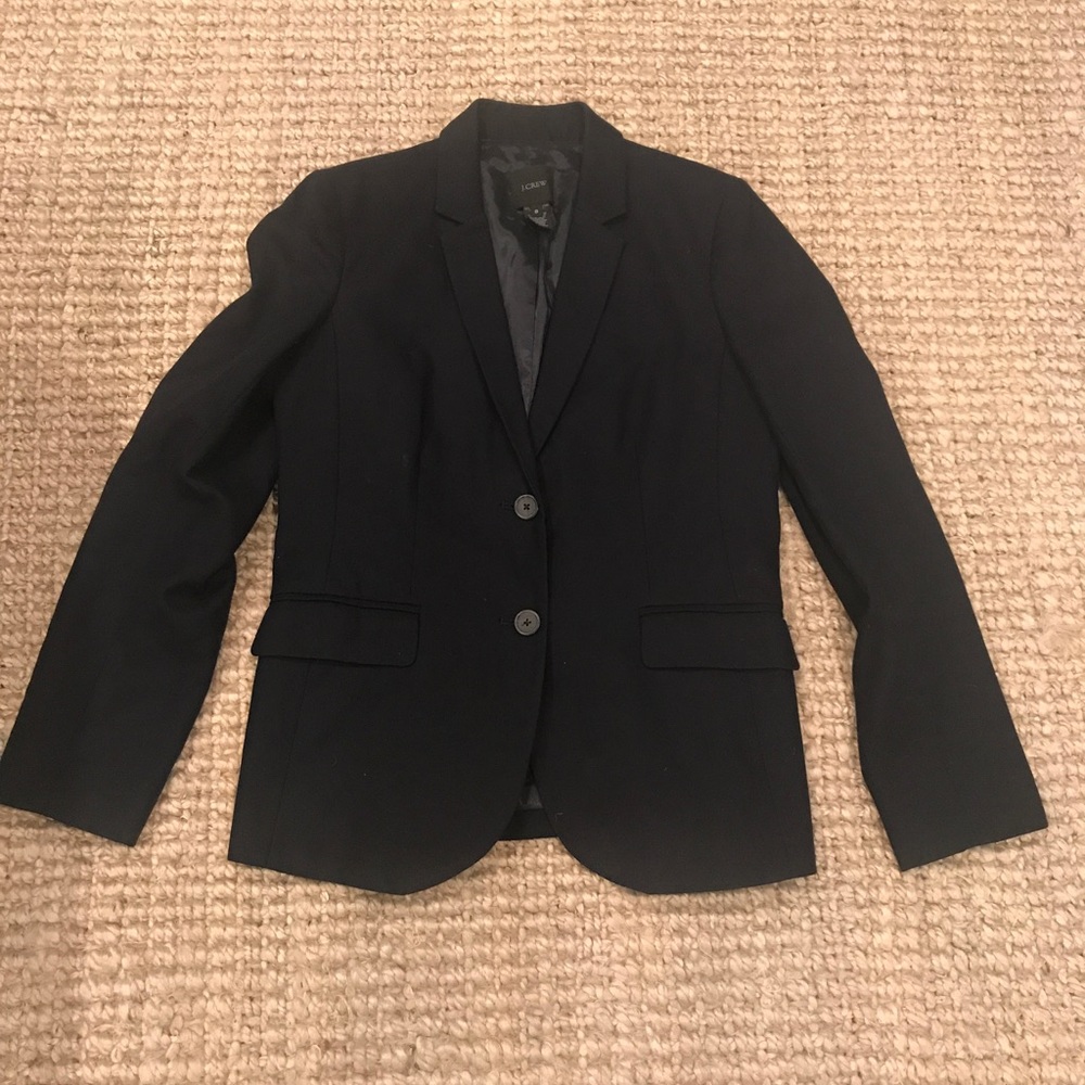 Dark navy cotton J Crew blazer. Size 8
