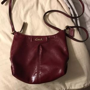 Authentic Red Patent Leather Coach Crossbody Purse