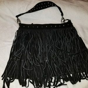 Black suede bag with silver studs SOLD SOLD SOLD