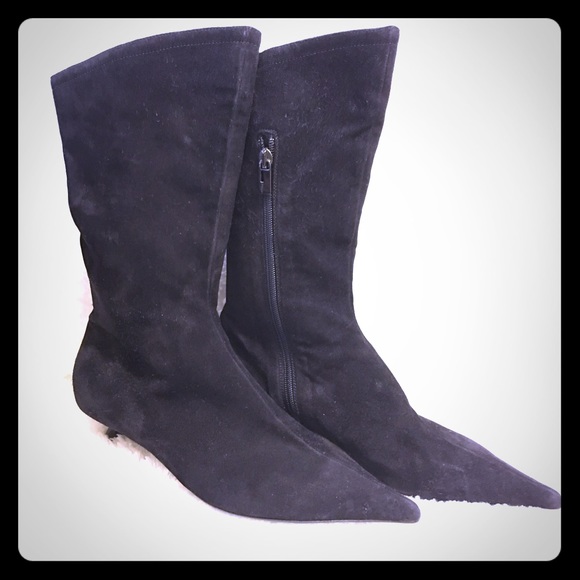 πFendi Suede Boots Size 39 1/2 Vero Cucio - Picture 2 of 8