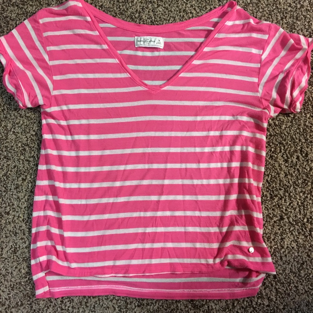 Abercrombie Striped V-Neck