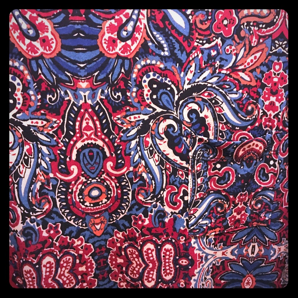 LulaRoe Carly - maroon/navy paisley